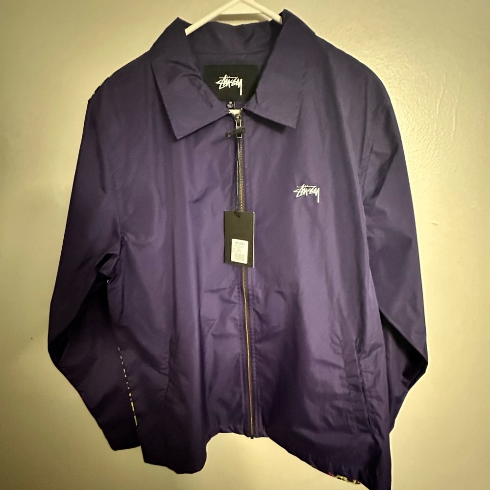 Stussy leopard panel jacket